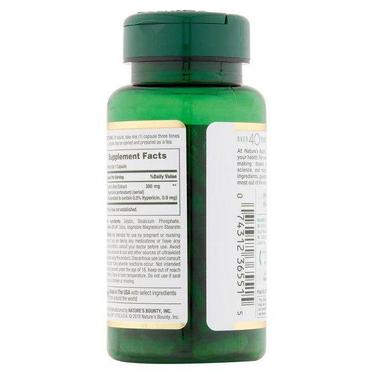 NATURE'S BOUNTY ST. JOHNS WORT 300MG CAPSULES 100 EA PACK OF 4