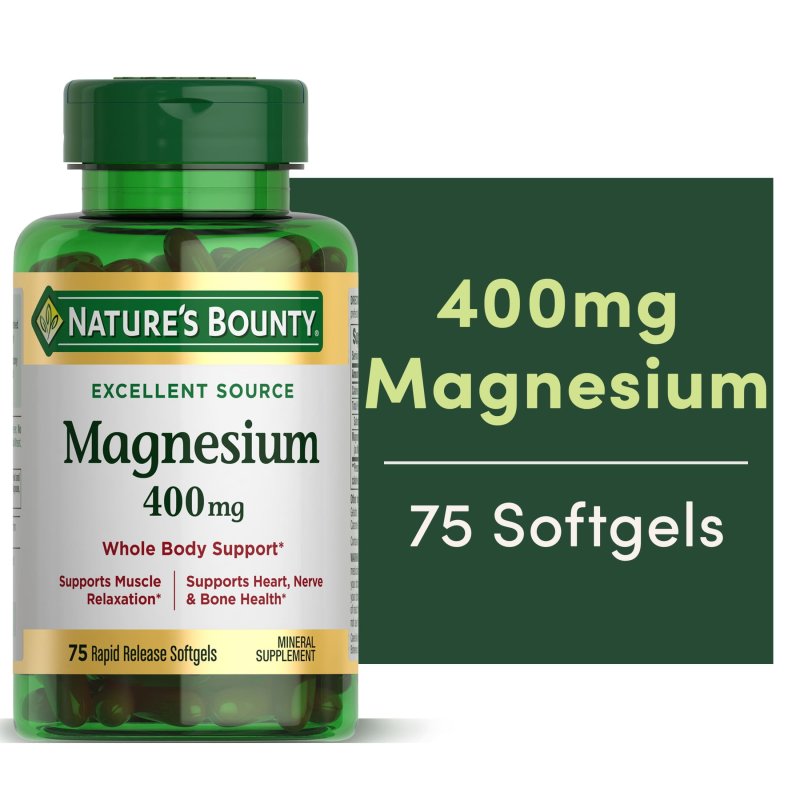 NATURE'S BOUNTY MAGNESIUM RAPID RELEASE SOFTGELS 400 MG 75 CT