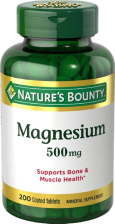 NATURE'S BOUNTY MAGNESIUM 500MG COATED TABLETS 200