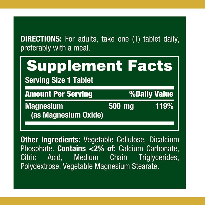 NATURE'S BOUNTY MAGNESIUM 500MG COATED TABLETS 200