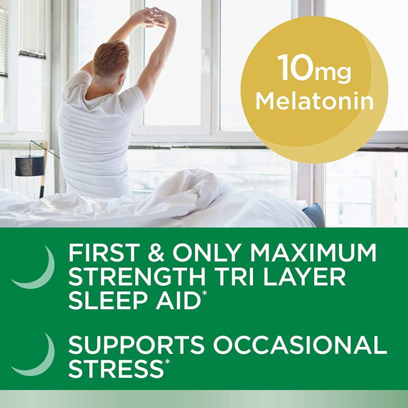 NATURE’S BOUNTY SLEEP3 SLEEP AID MELATONIN RELAXATION STRESS RELIEF TRI-LAYERED TABLETS 10 MG 28 CT