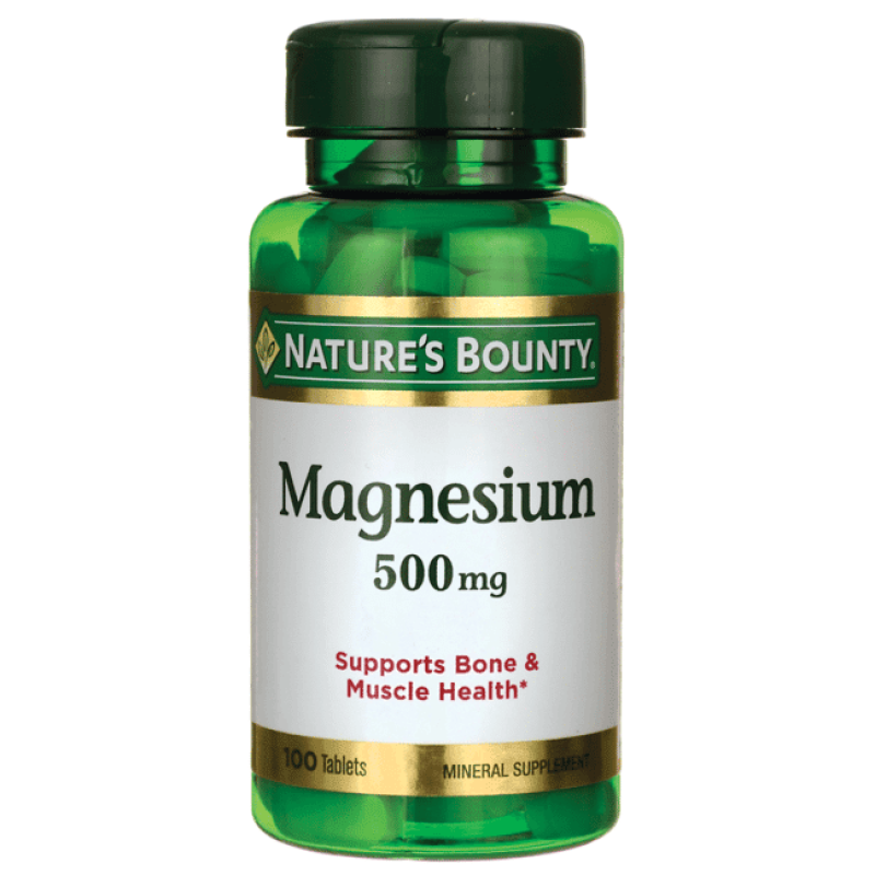 NATURE'S BOUNTY MAGNESIUM 500MG 100 TABS FOR OPTIMAL HEALTH