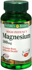 NATURE'S BOUNTY MAGNESIUM 500MG TABLETS 100 EA PACK OF 4