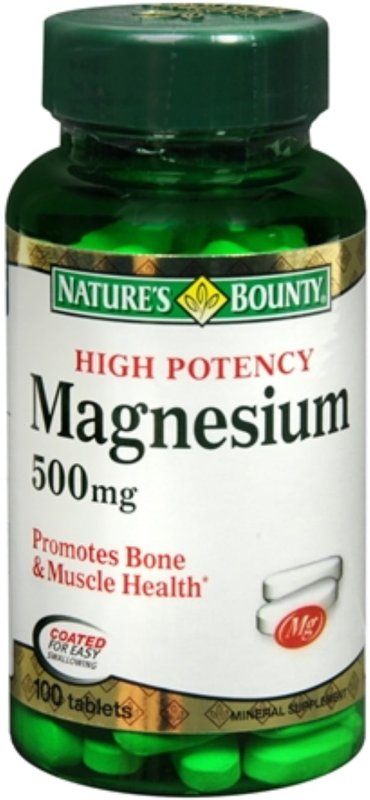 NATURE'S BOUNTY MAGNESIUM 500MG TABLETS 100 EA PACK OF 4