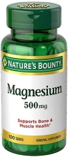 NATURE'S BOUNTY MAGNESIUM HIGH POTENCY 500MG TABLETS - 100 COUNT