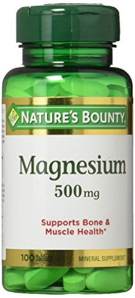 NATURE'S BOUNTY MAGNESIUM HIGH POTENCY 500MG TABLETS - 100 COUNT