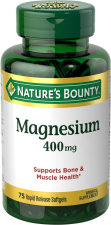 NATURE'S BOUNTY MAGNESIUM 400MG SOFTGEL 75 COUNT PACK OF 6 FOR OPTIMAL HEALTH AND WELLNESS