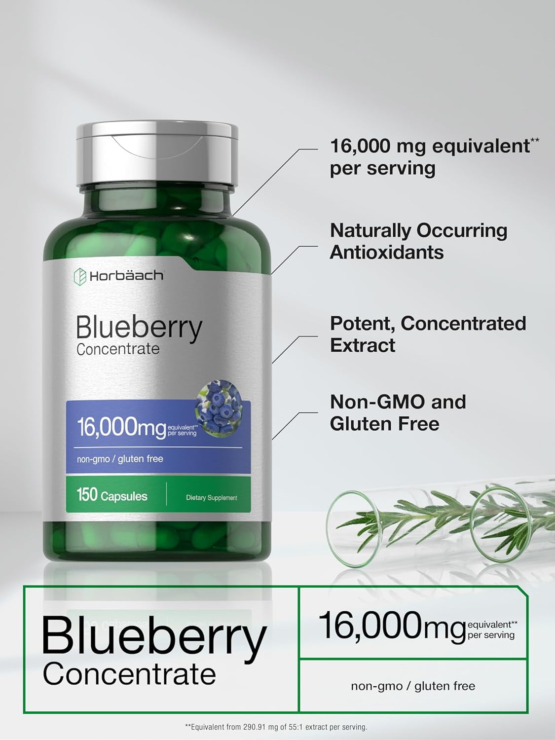 HORBAACH  BLUEBERRY EXTRACT 16000MG 150 CAPSULES