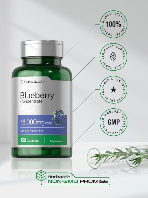 HORBAACH  BLUEBERRY EXTRACT 16000MG 150 CAPSULES