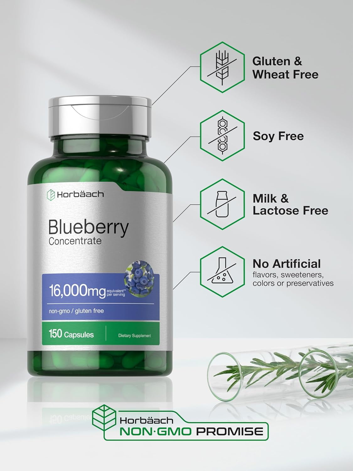 HORBAACH  BLUEBERRY EXTRACT 16000MG 150 CAPSULES