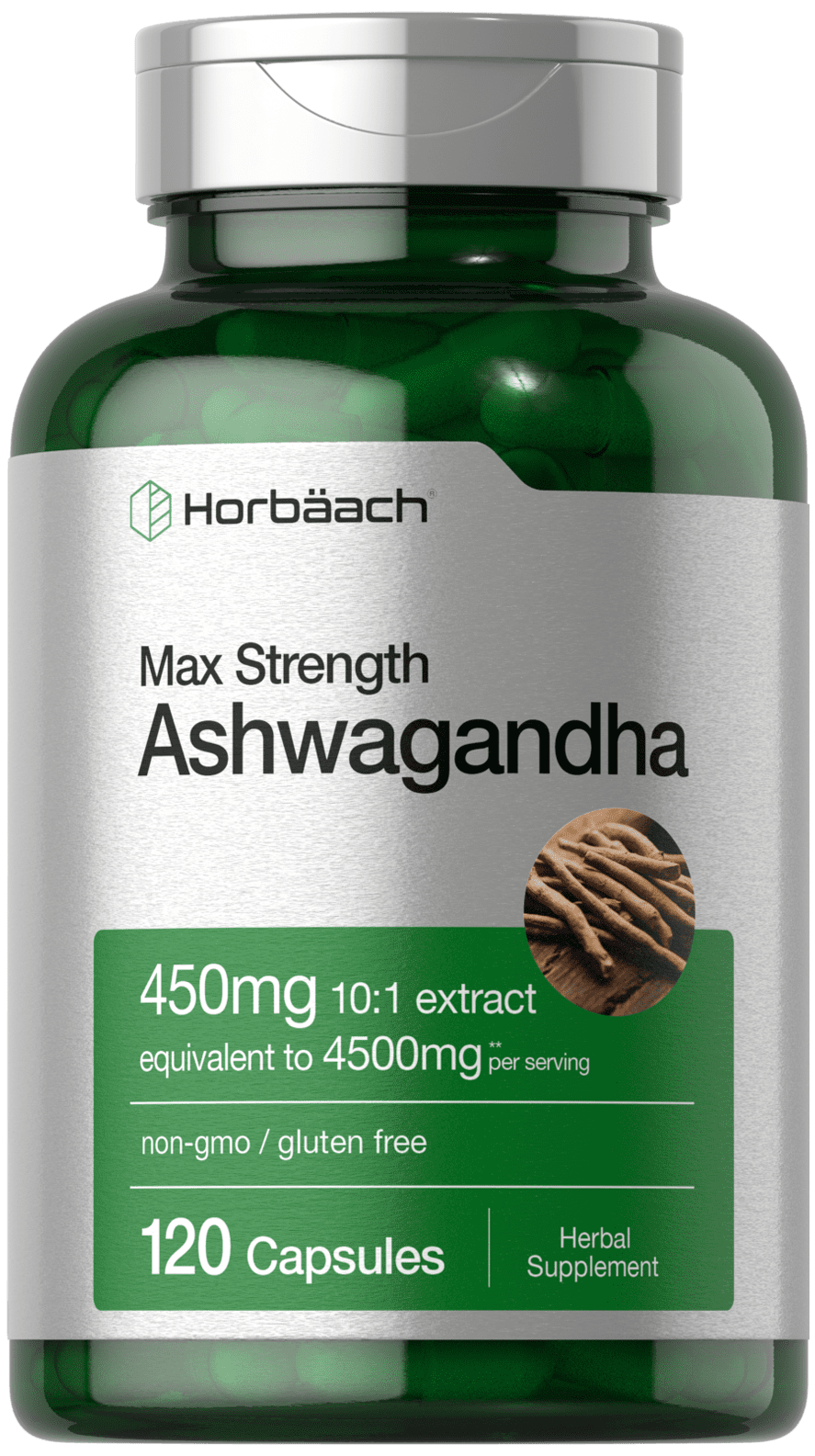 HORBAACH ASHWAGANDHA CAPSULES MAX STRENGTH SUPPLEMENT 120 CAPSULES