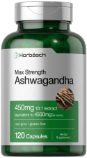 HORBAACH ASHWAGANDHA CAPSULES MAX STRENGTH SUPPLEMENT 120 CAPSULES