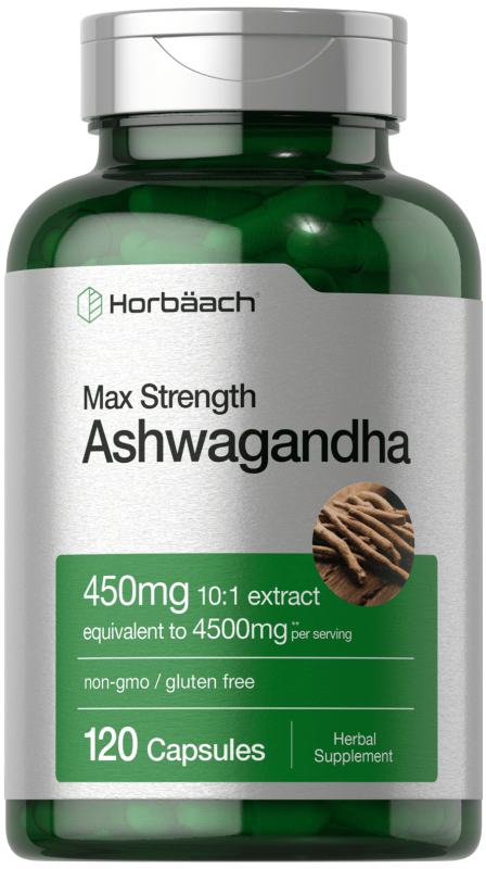 HORBAACH ASHWAGANDHA CAPSULES MAX STRENGTH SUPPLEMENT 120 CAPSULES