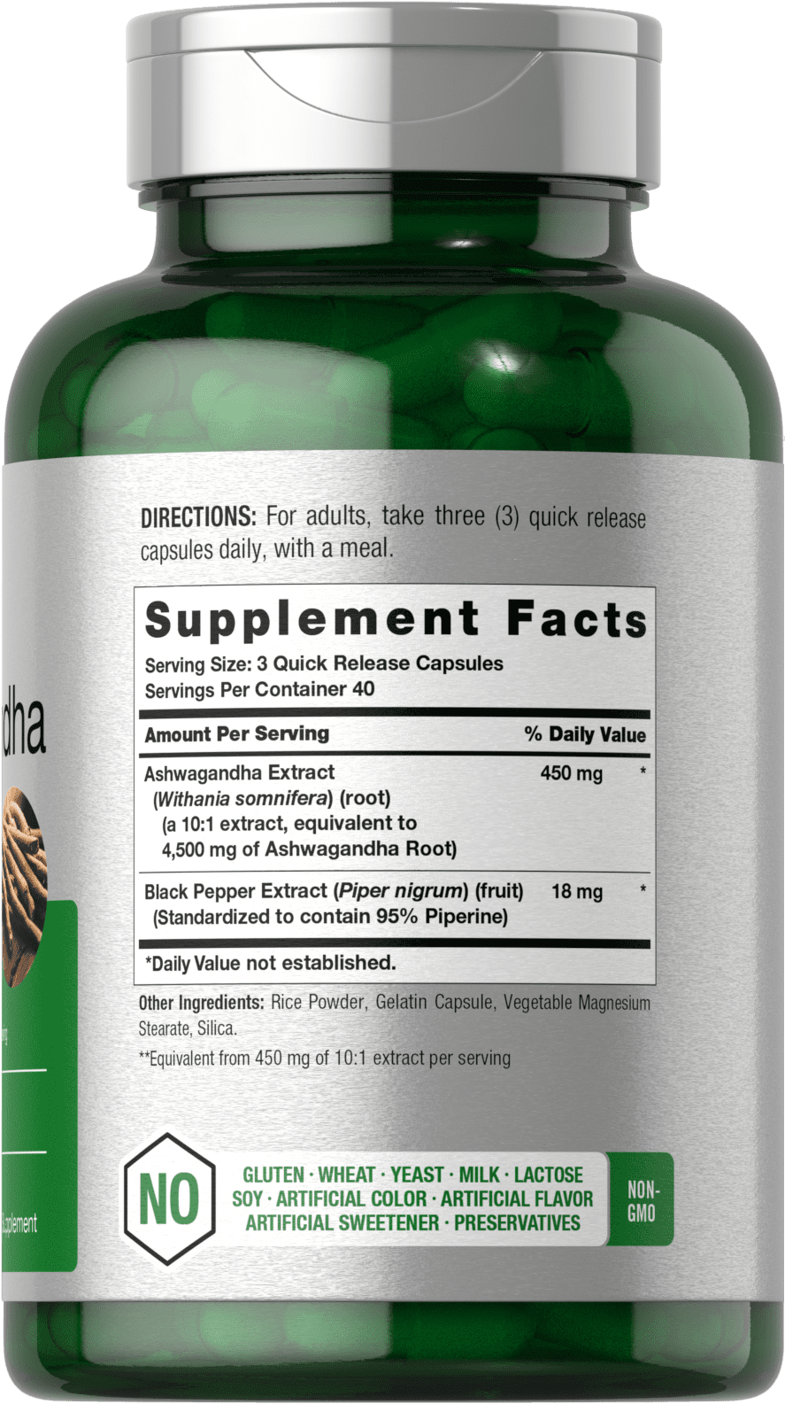 HORBAACH ASHWAGANDHA CAPSULES MAX STRENGTH SUPPLEMENT 120 CAPSULES