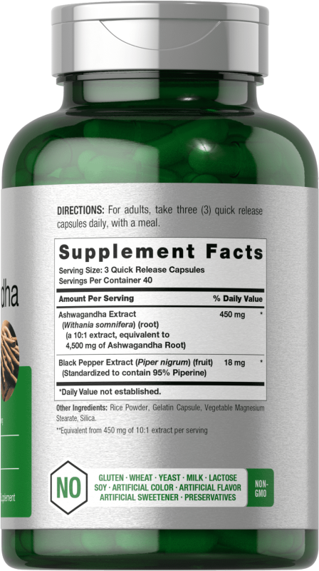 HORBAACH ASHWAGANDHA CAPSULES MAX STRENGTH SUPPLEMENT 120 CAPSULES