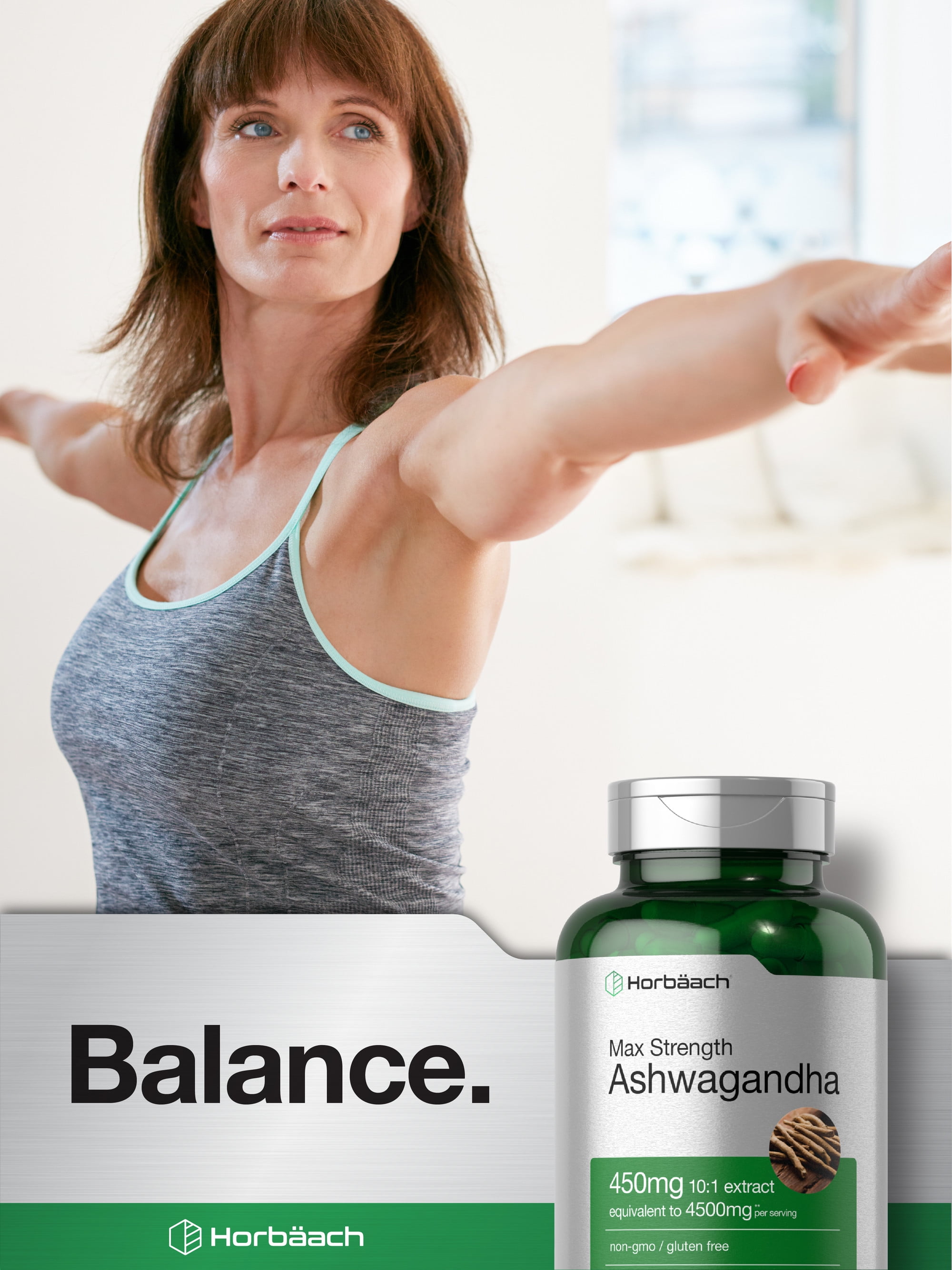 HORBAACH ASHWAGANDHA CAPSULES MAX STRENGTH SUPPLEMENT 120 CAPSULES