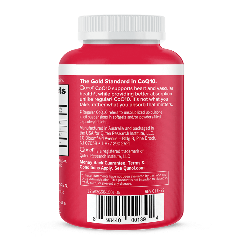 QUNOL COQ10 GUMMIES 100MG ULTRA HIGH ABSORPTION HEART HEALTH SUPPLEMENT 60 COUNT