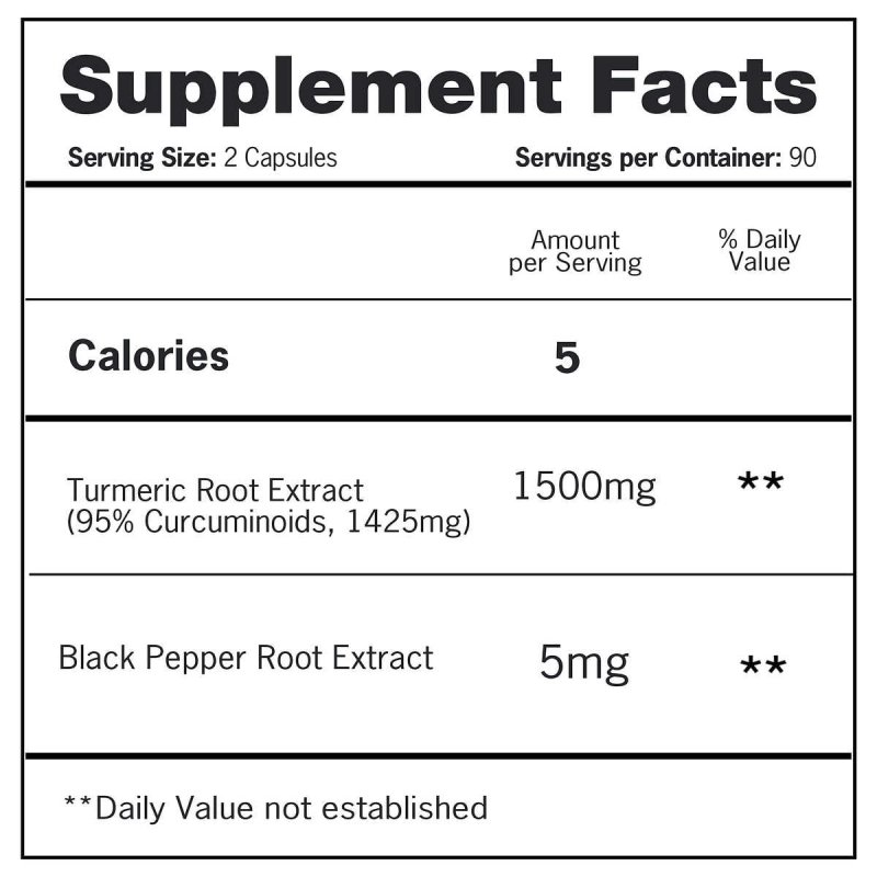 QUNOL TURMERIC 1500MG 180 CAPSULES FOR ENHANCED WELLNESS
