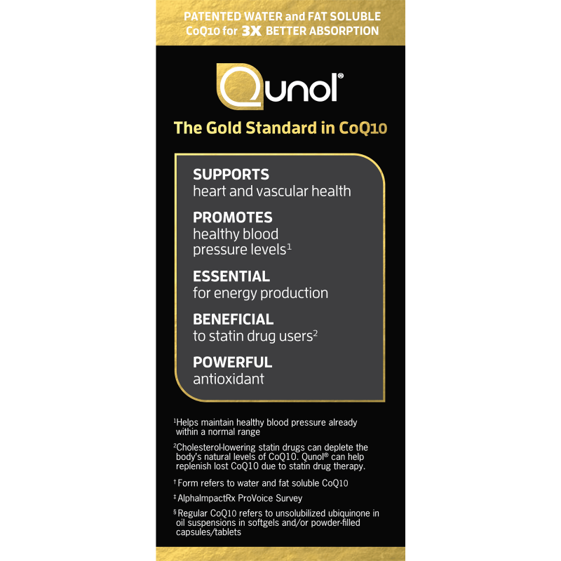 QUNOL ULTRA COQ10 100MG SOFTGELS 30 COUNT BOTTLE FOR BETTER HEART HEALTH AND ENERGY BOOST.