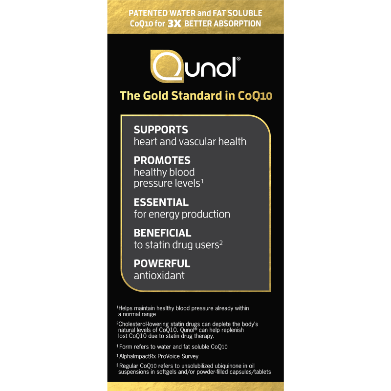QUNOL COQ10 100MG SOFTGELS ULTRA ANTIOXIDANT HEART ENERGY 4 MONTH SUPPLY 120 COUNT