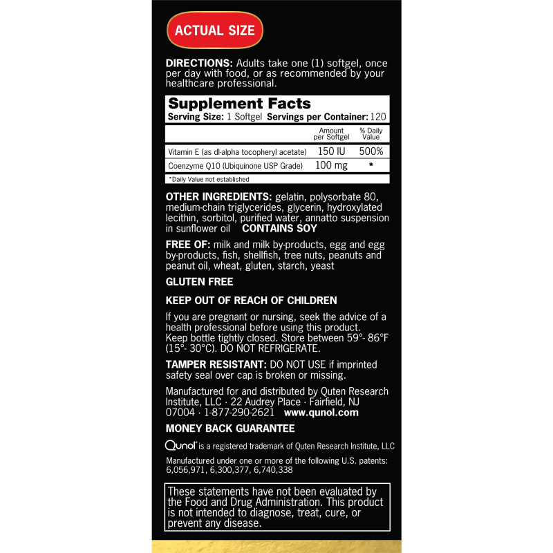 QUNOL COQ10 100MG SOFTGELS ULTRA ANTIOXIDANT HEART ENERGY 4 MONTH SUPPLY 120 COUNT