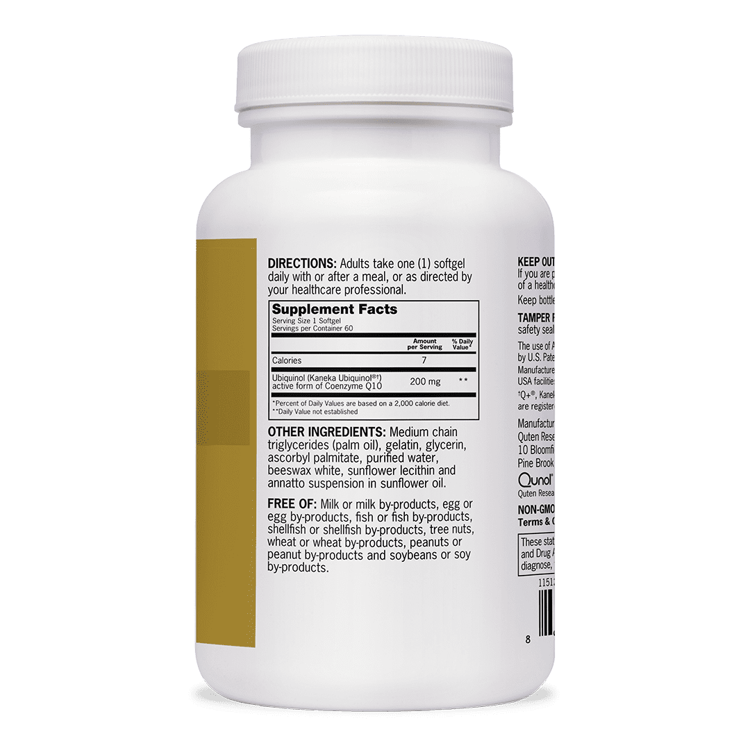 QUNOL UBIQUINOL COQ10 SOFTGELS 200MG EXTRA STRENGTH HEART HEALTH SUPPLEMENT 60 COUNT FOR