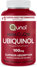 QUNOL MEGA UBIQUINOL 100MG SOFTGELS FOR HEART HEALTH & BLOOD PRESSURE - 100 COUNT