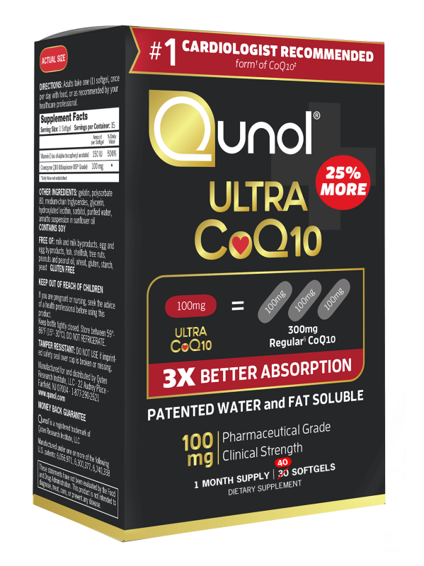 QUNOL ULTRA COQ10 SOFTGEL 100MG 3X BETTER ABSORPTION HEATHY HEART DIETARY SUPPLEMENT 40 COUNT