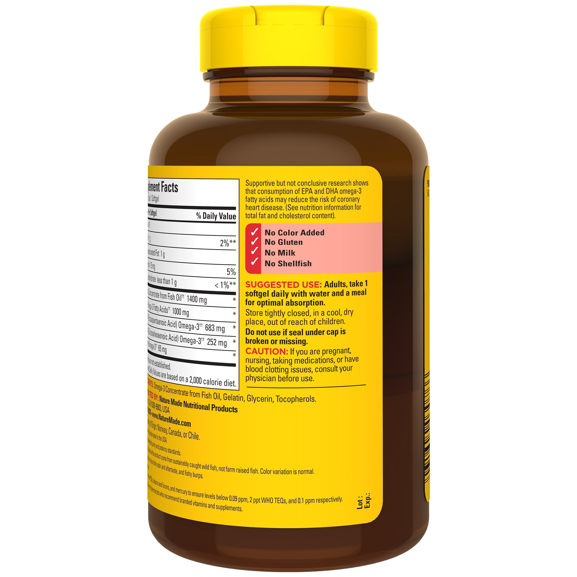 NATURE MADE BURP LESS ULTRA OMEGA 3 FISH OIL 1400 MG SOFTGELS FISH OIL SUPPLEMENTS 100 COUNT
