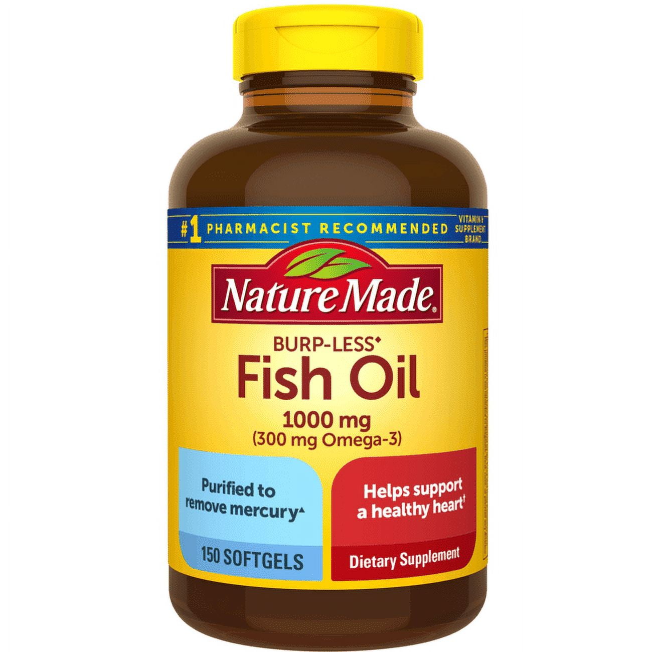 NATURE MADE FISH OIL 1000MG 150CT LIQUID SOFTGELS FOR HEALTHY LIVING