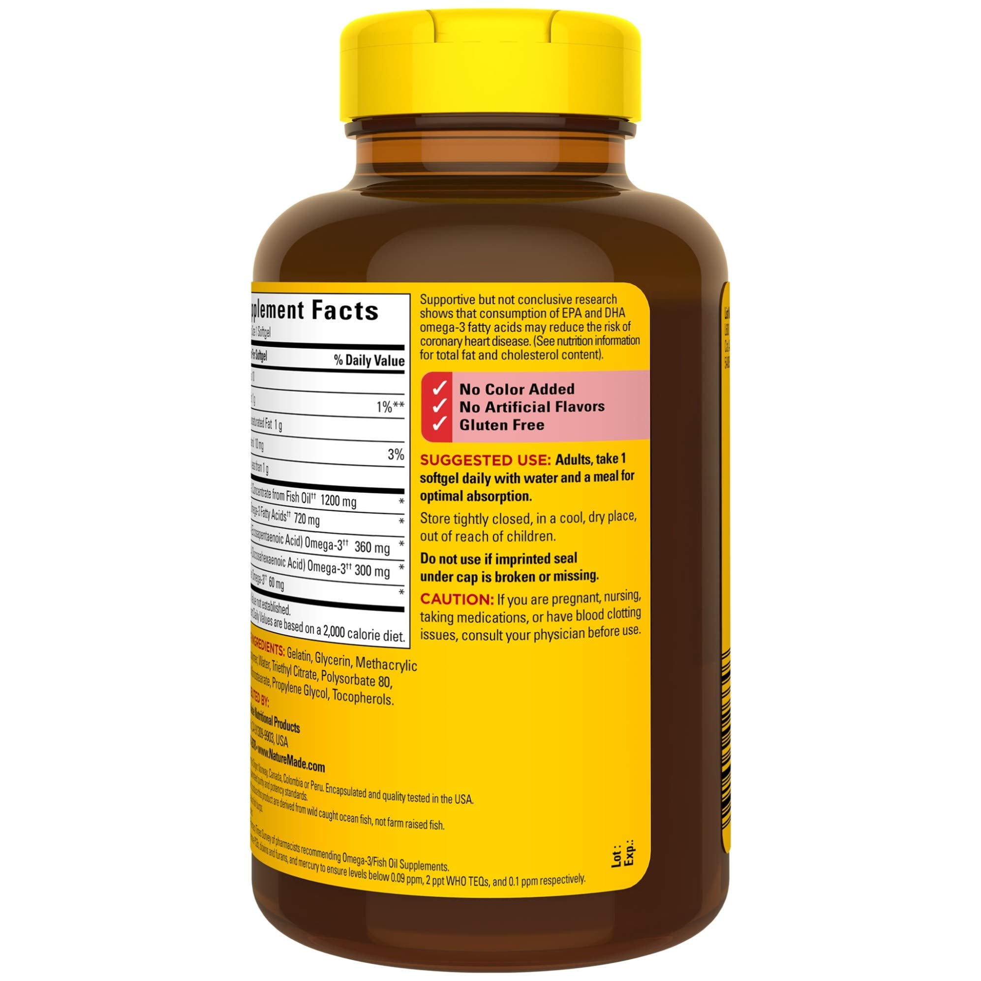 NATURE MADE FISH OIL 1200 MG 120 CT LIQUID SOFTGELS DIETARY SUPPLEMENT FOR HEALTHY LIVING