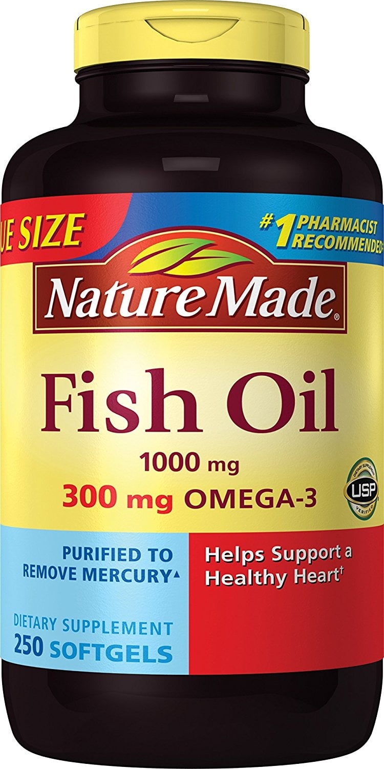 NATURE MADE 1000MG FISH OIL SOFTGELS OMEGA 3 HEART HEALTH SUPPLEMENT - 250CT