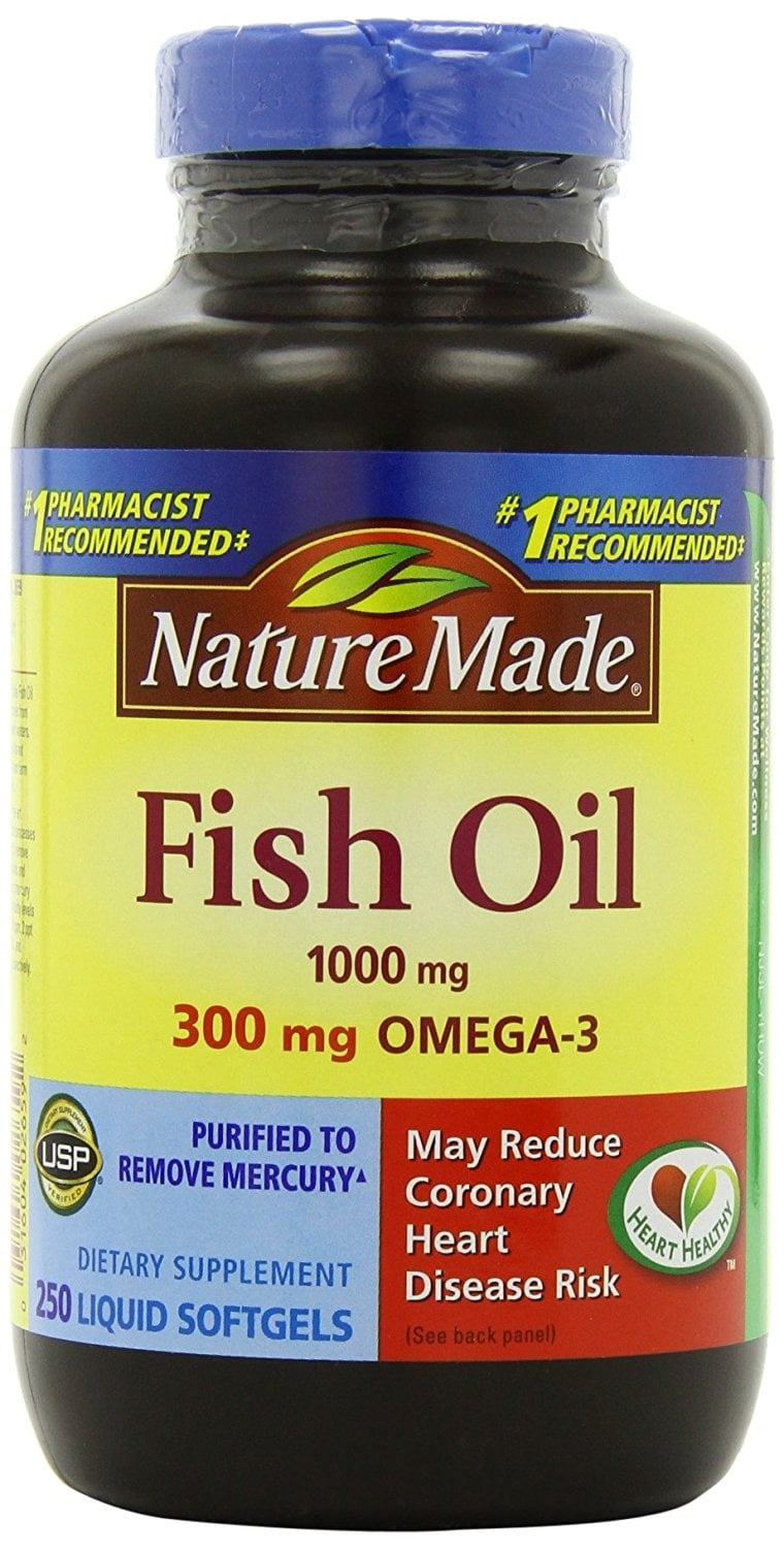 NATURE MADE 1000MG FISH OIL SOFTGELS OMEGA 3 HEART HEALTH SUPPLEMENT - 250CT