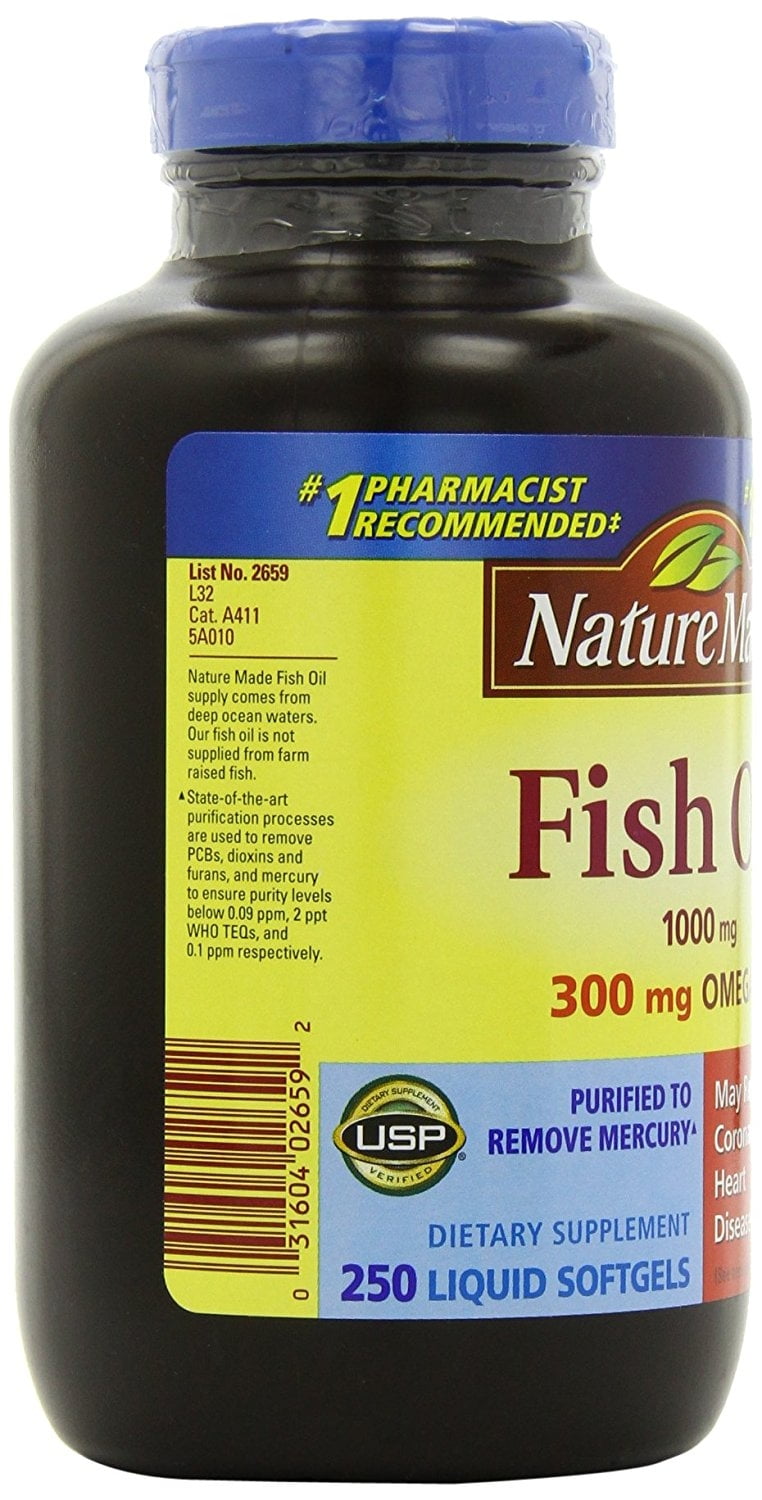 NATURE MADE 1000MG FISH OIL SOFTGELS OMEGA 3 HEART HEALTH SUPPLEMENT - 250CT