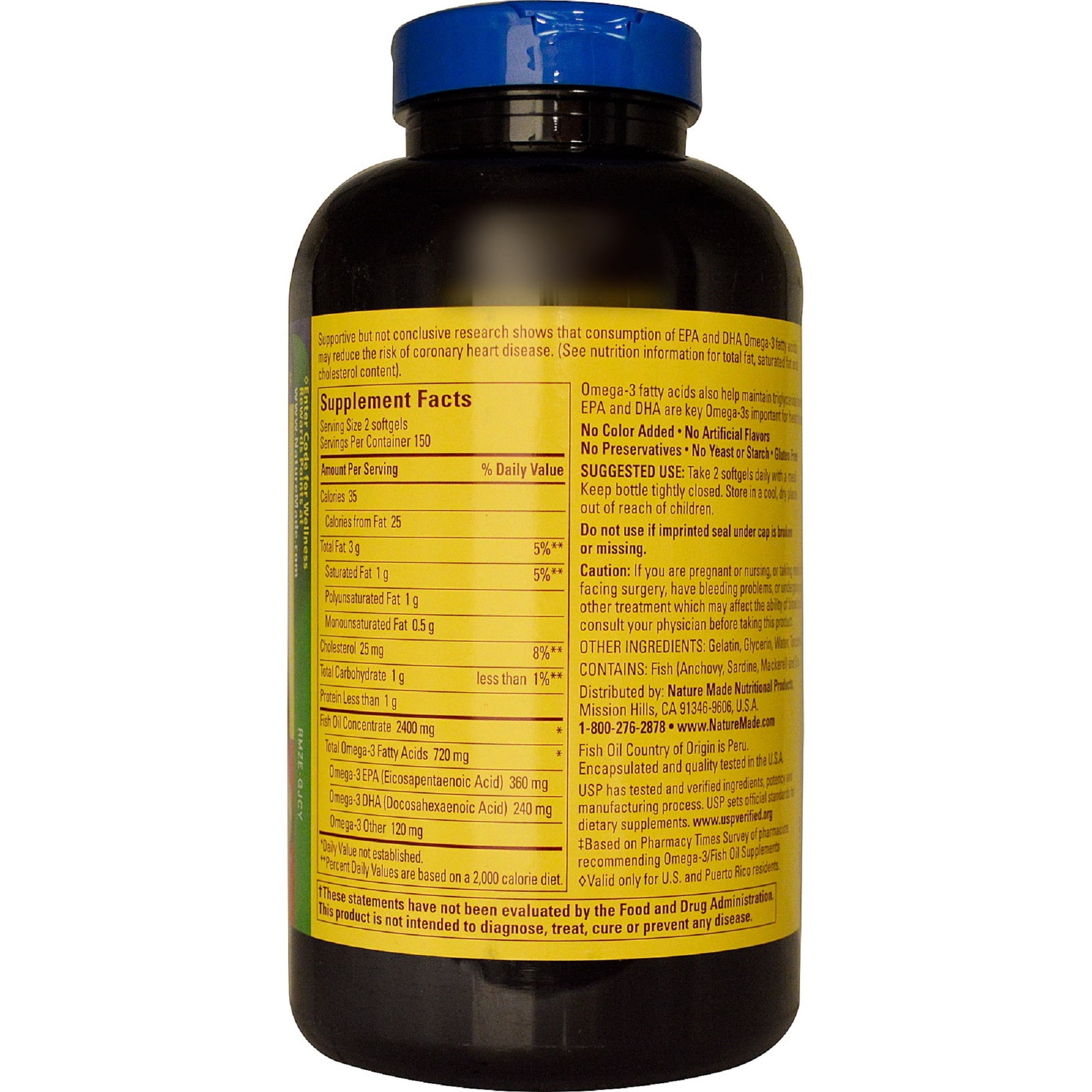 NATURE MADE FISH OIL 1200MG 400 SOFTGELS