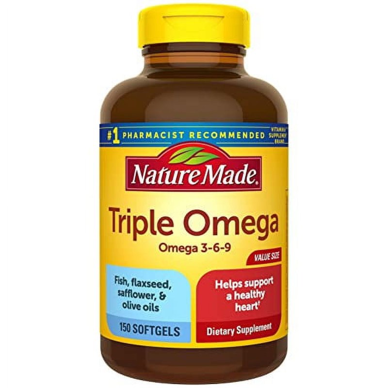 NATURE MADE TRIPLE OMEGA 3 6 9 150 SOFTGELS FOR HEART HEALTH SUPPORT
