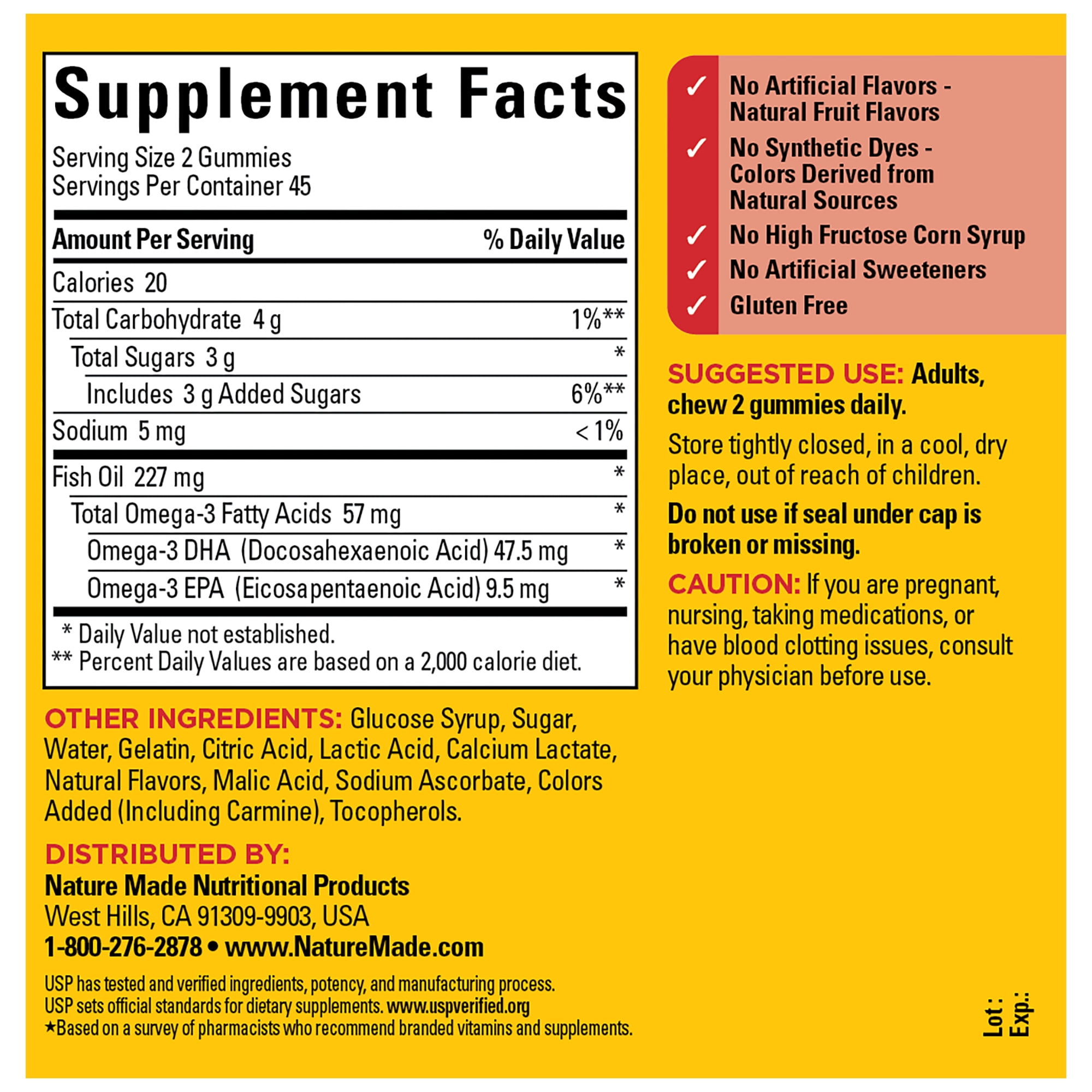 NATURE MADE OMEGA 3 FISH OIL GUMMIES 90 COUNT SUPPLEMENT