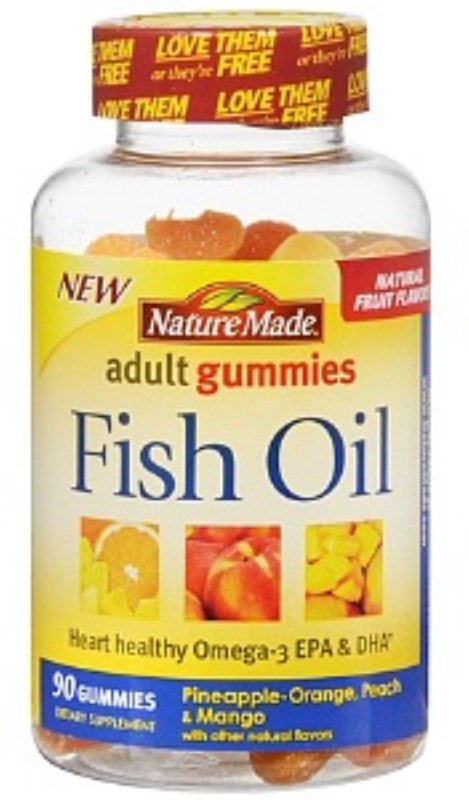 NATURE MADE FISH OIL ADULT GUMMIES PINEAPPLE ORANGE PEACH MANGO 90 EA