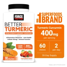 FORCE FACTOR BETTER TURMERIC CHEWS GINGER CURCUMIN INFLAMMATION 60 CHEWS