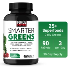 FORCE FACTOR SMARTER GREENS SUPERFOOD SUPPLEMENT 90 TABLETS