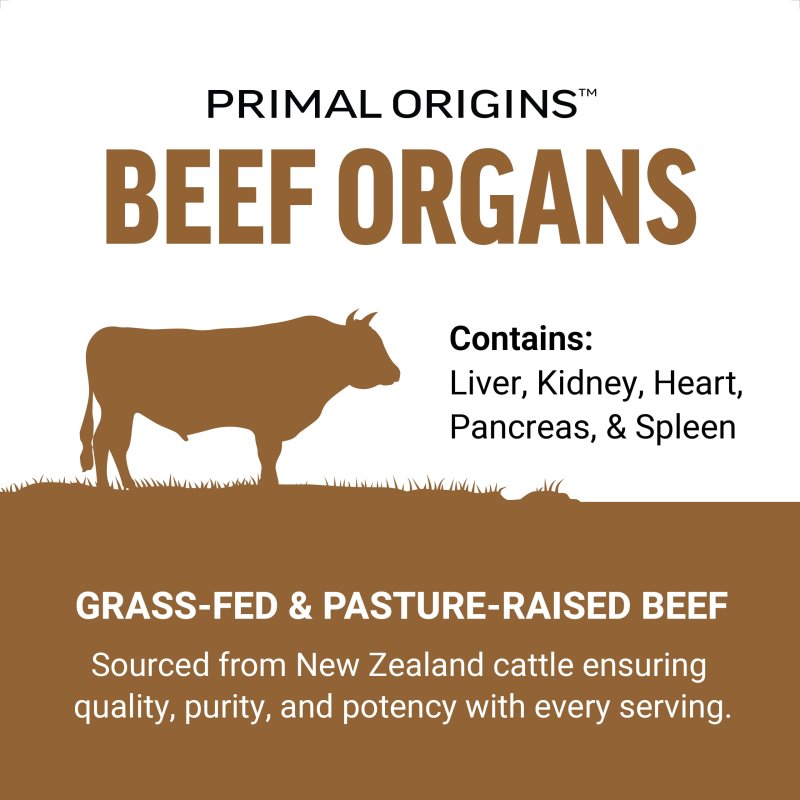 FORCE FACTOR PRIMAL ORIGINS BEEF ORGAN SUPPLEMENT - PASTURE-RAISED GRASS FED BEEF - 150 CAPSULES