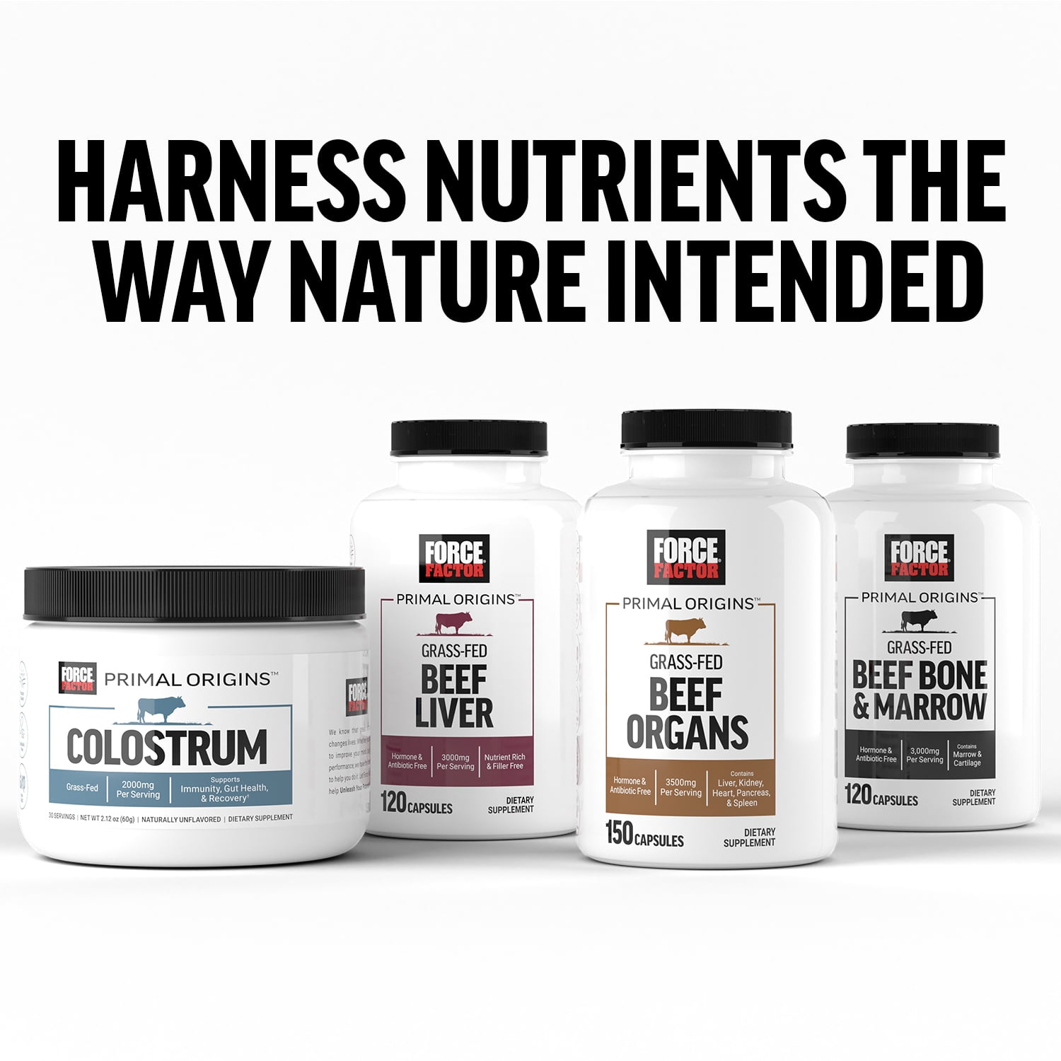 FORCE FACTOR PRIMAL ORIGINS BEEF ORGAN SUPPLEMENT - PASTURE-RAISED GRASS FED BEEF - 150 CAPSULES