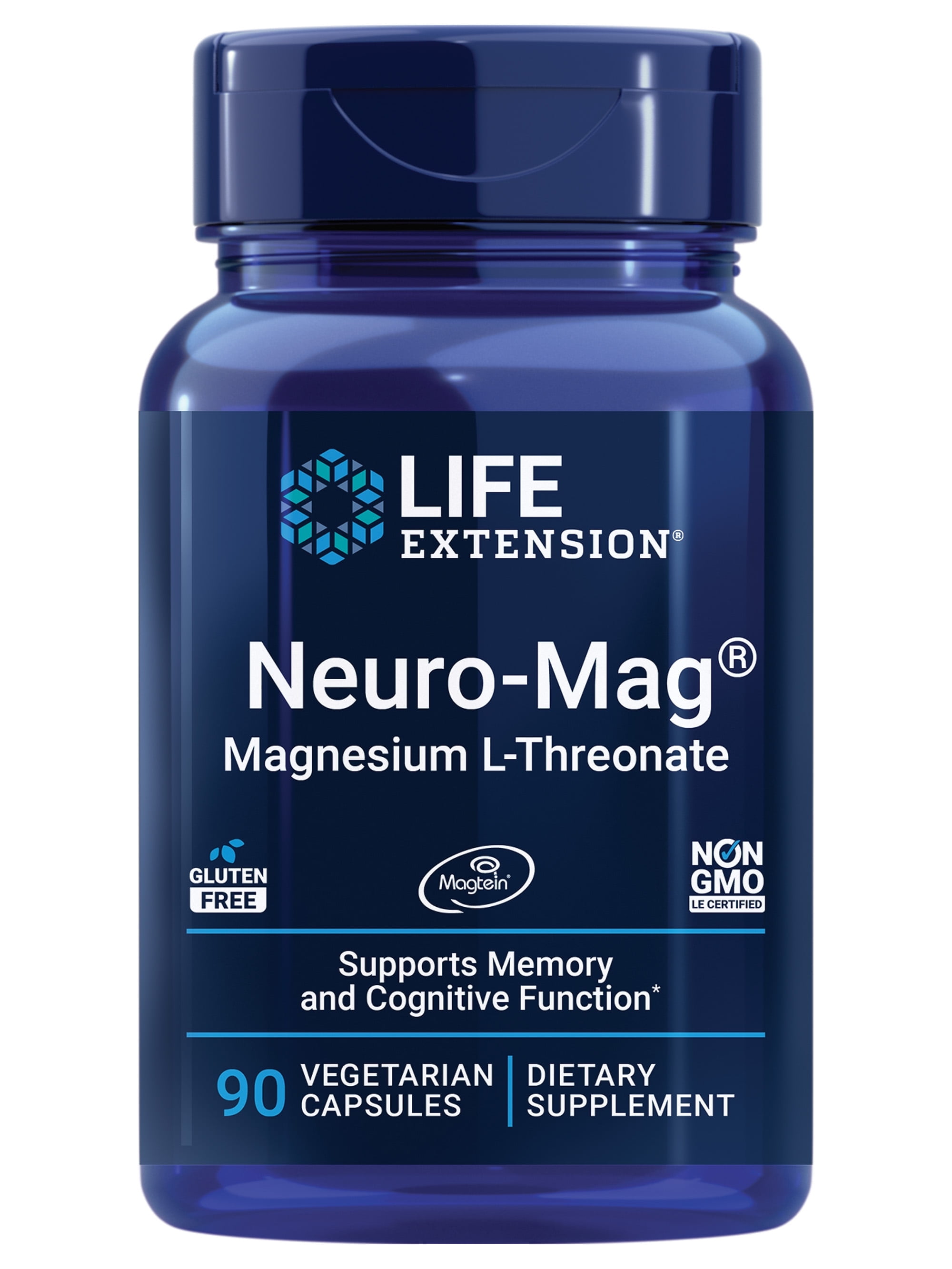 LIFE EXTENSION NEURO MAG MAGNESIUM L-THREONATE BRAIN HEALTH MEMORY ATTENTION GLUTEN FREE VEGETARIAN NON-GMO 90 VEGETARIAN CAPSULES
