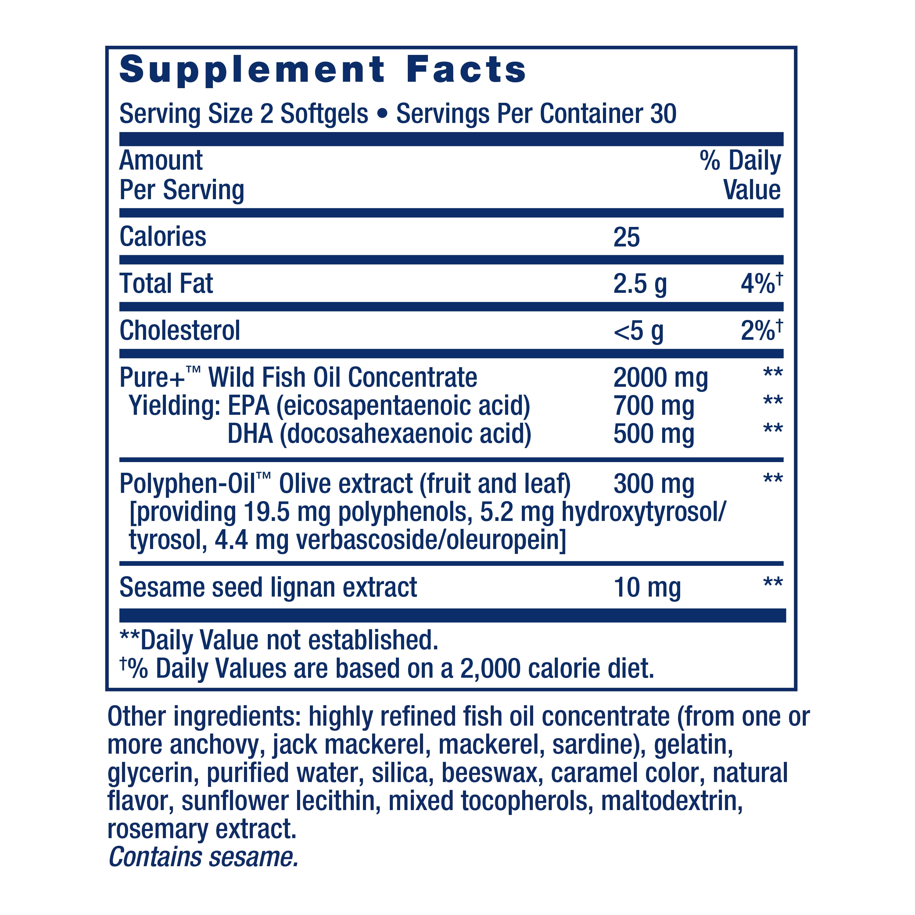 LIFE EXTENSION SUPER OMEGA-3 EPA DHA SESAME LIGNANS OLIVE EXTRACT HEART HEALTH CHOLESTEROL MANAGEMENT INFLAMMATION SUPPORT NON-GMO 60 SOFTGELS