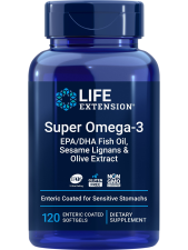 LIFE EXTENSION SUPER OMEGA-3 FISH OIL WITH SESAME LIGNANS, OLIVE EXTRACT - HEART BRAIN INFLAMMATION SUPPORT - GLUTEN-FREE ENTERIC-COATED 120 SOFTGELS