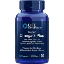 LIFE EXTENSION SUPER OMEGA-3 PLUS EPA/DHA FISH OIL SESAME LIGNANS OLIVE EXTRACT KRILL & ASTAXANTHIN HEART BRAIN JOINT HEALTH SUPPORT GLUTEN-FREE NON-GMO 120 SOFTGELS