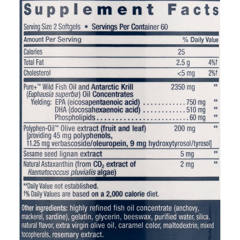 LIFE EXTENSION SUPER OMEGA-3 PLUS EPA/DHA FISH OIL SESAME LIGNANS OLIVE EXTRACT KRILL & ASTAXANTHIN HEART BRAIN JOINT HEALTH SUPPORT GLUTEN-FREE NON-GMO 120 SOFTGELS