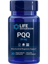 LIFE EXTENSION PQQ PYRROLOQUINOLINE QUINONE 20MG GROWTH NEW CELLULAR MITOCHONDRIA GLUTEN FREE NON GMO ONCE DAILY 30 VEGETARIAN CAPSULES