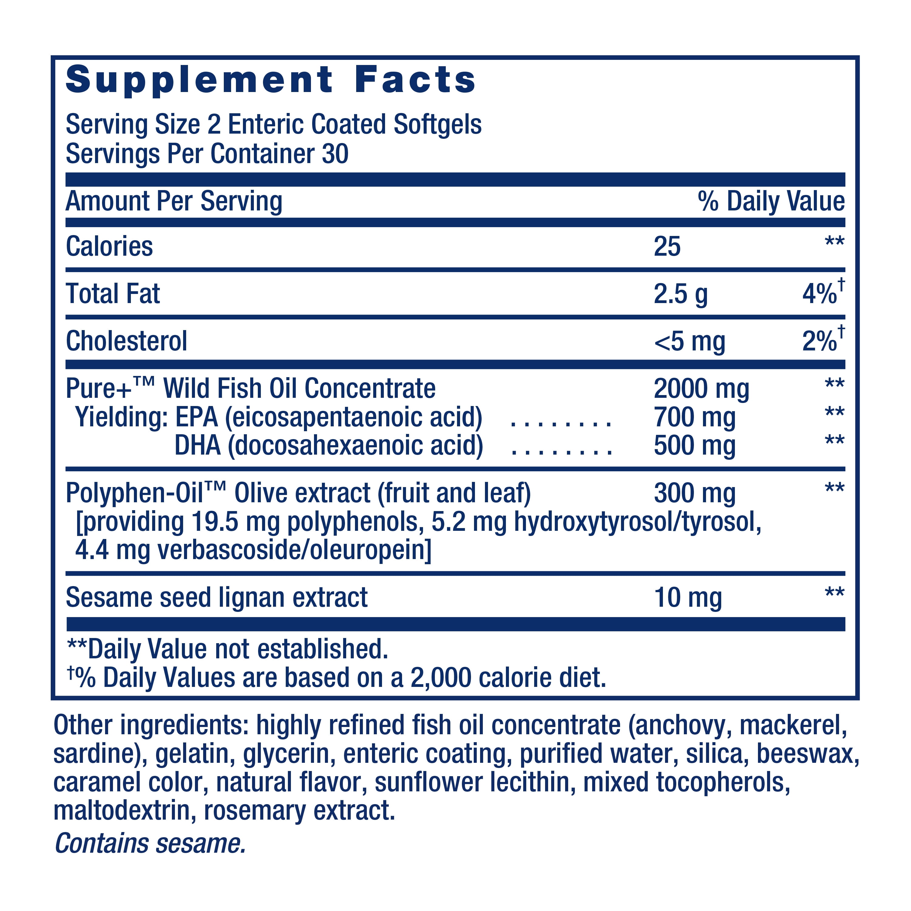 LIFE EXTENSION SUPER OMEGA-3 EPA DHA FISH OIL SESAME LIGNANS OLIVE EXTRACT HEART BRAIN HEALTH INFLAMMATION CHOLESTEROL GLUTEN-FREE NON-GMO 60 SOFTGELS