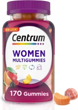 CENTRUM WOMEN'S MULTIGUMMIES MULTIVITAMIN WITH VITAMIN D3, B VITAMINS & ANTIOXIDANTS, 170 ASSORTED FRUIT FLAVOR TABS.